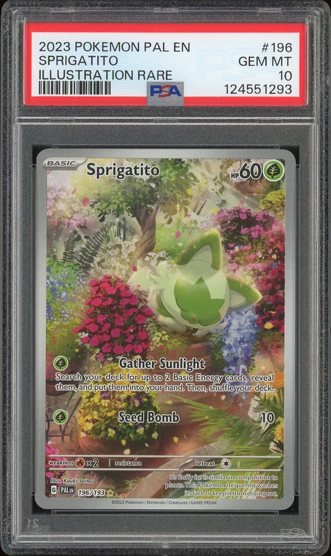 2023 Pokemon Scarlet & Violet - Paldea Evolved Illustration Rare Sprigatito #196/193 PSA 10