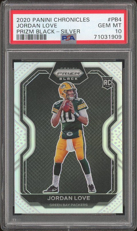 2020 Panini Chronicles Prizm Black Silver Jordan Love #PB4 PSA 10