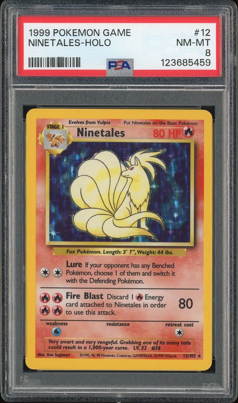 1999 Pokemon Game Ninetales-Holo #12 PSA 8