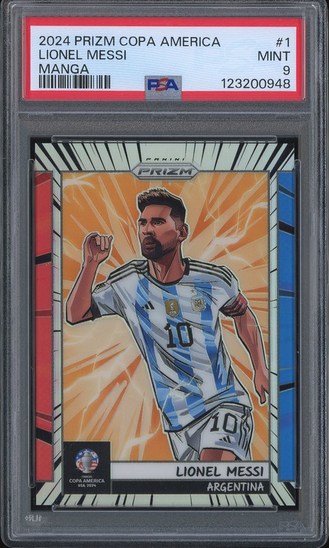 2024 Panini Prizm CONMEBOL Copa America Manga Lionel Messi #1 PSA 9
