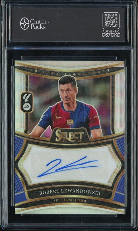 2024-25 Panini Select La Liga Signatures Robert Lewandowski #SS-RL Silver Prizm Autograph