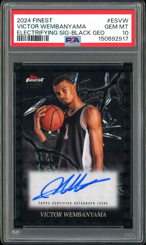 Topps Finest Electrifying Signatures Victor Wembanyama #ESVW Black Geometric Autograph /25