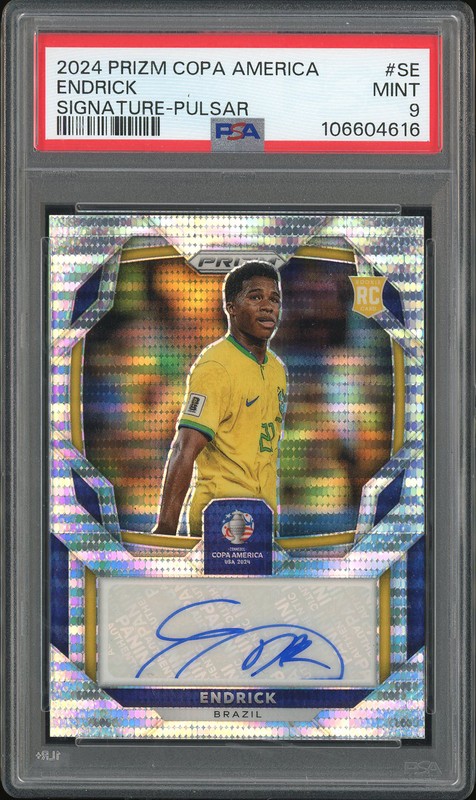 2024 Panini Prizm Copa America Signatures Endrick #S-E Pulsar PSA 9
