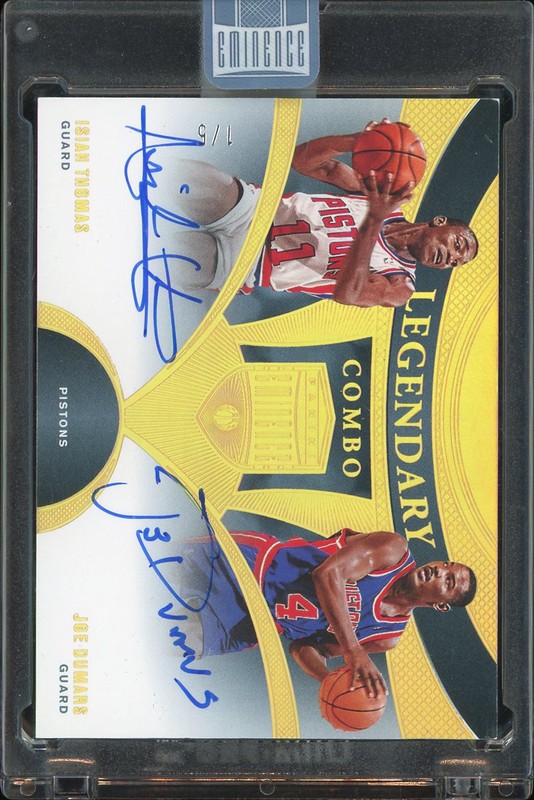 2024-25 Panini Eminence Legendary Combo Autographs Isiah Thomas & Joe Dumars #LCA-PIS Dual Autograph /5