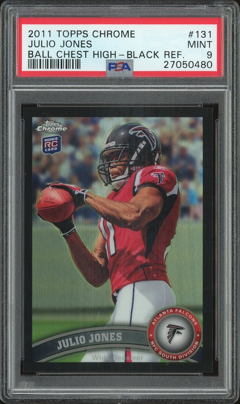 2011 Topps Chrome Ball Chest High Julio Jones #131 Black Refractor /299 PSA 9