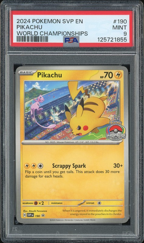 2024 Pokemon SVP EN World Championships Pikachu #190 PSA 9