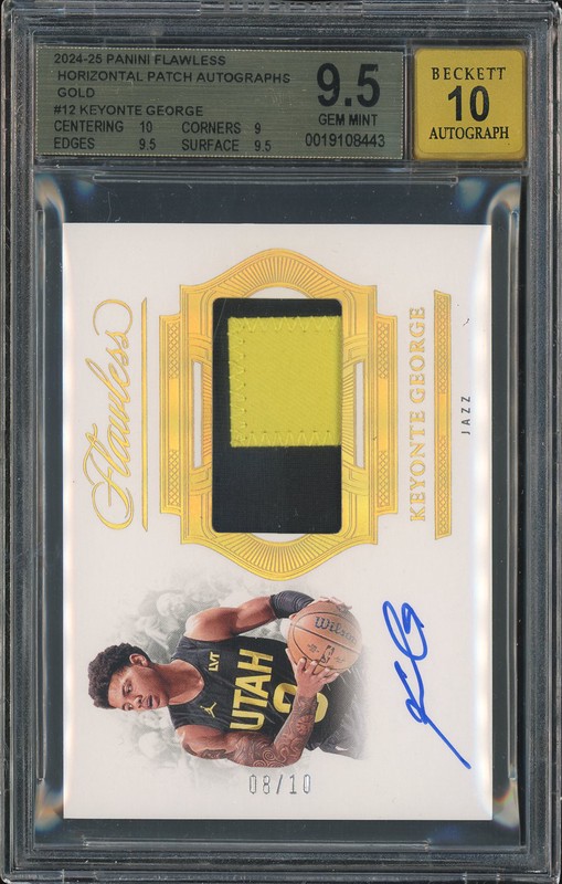 2024-25 Panini Flawless Horizontal Patch Autographs Keyonte George #12 Gold Autograph /10 BGS 9.5