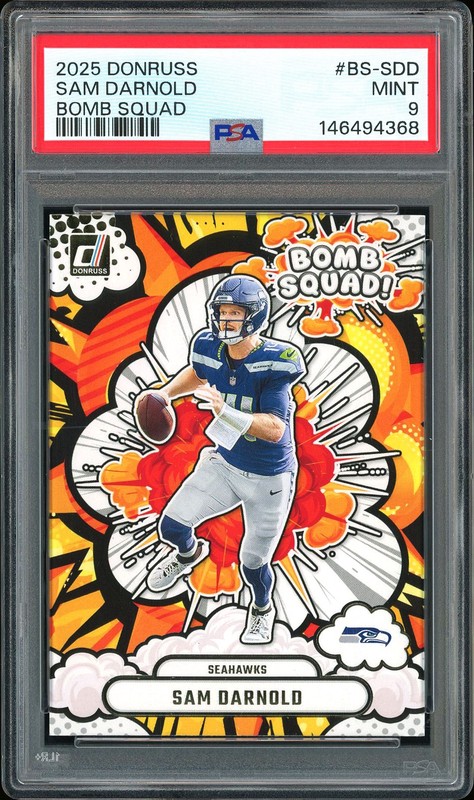 2025 Donruss Bomb Squad Sam Darnold #BS-SDD PSA 9
