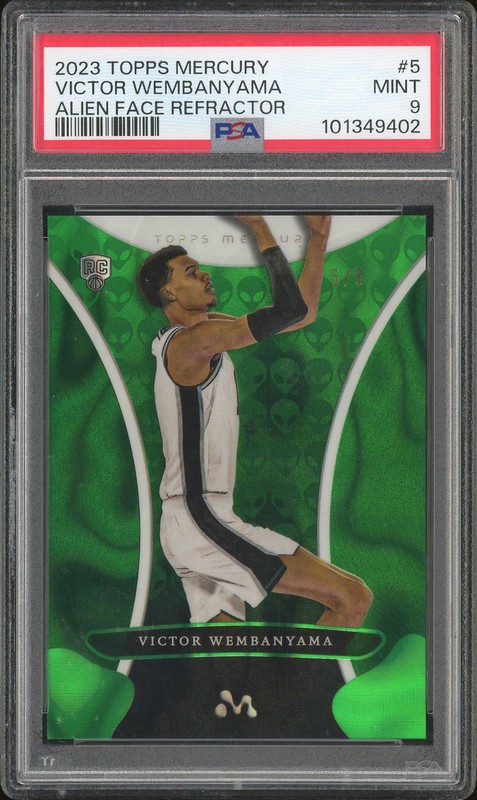 2023 Topps Mercury Victor Wembanyama #5 Alien Face Refractor /5 PSA 9