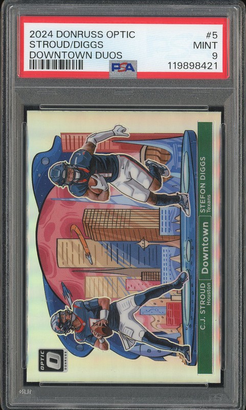 2024 Donruss Optic Downtown Duos C.J. Stroud / Stefon Diggs #5 PSA 9