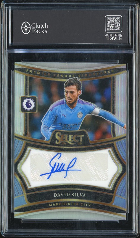2024-25 Panini Select Premier League Signatures David Silva #S-DV Prizm Autograph