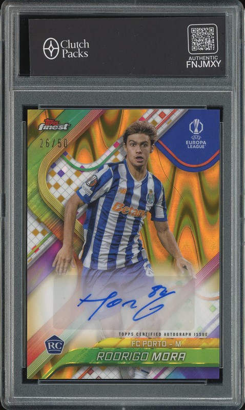 2024-25 Topps Finest Base Card Autograph Variation Rodrigo Mora #BA-RM Gold Lava Autograph /50