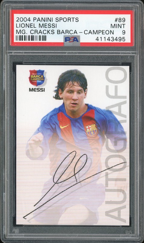 2004 Panini Sports Mg. Cracks Barca - Campeon Lionel Messi #89 PSA 9