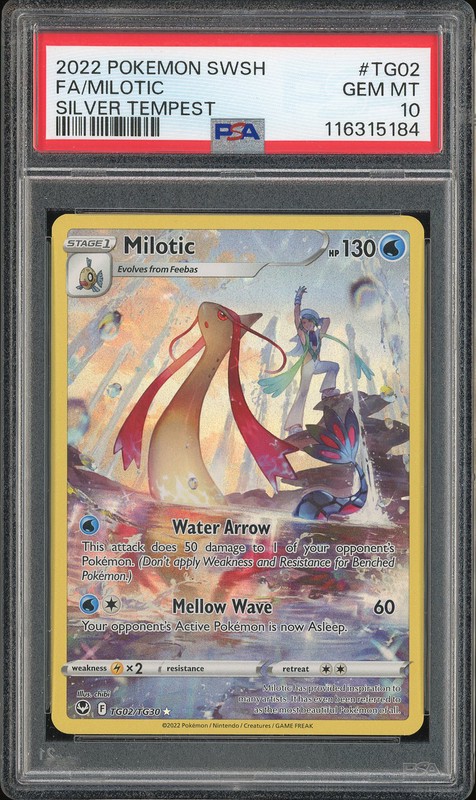2022 Pokemon Sword & Shield Silver Tempest Trainer Gallery Milotic #TG02 PSA 10
