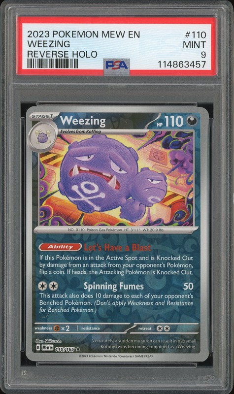 2023 Scarlet & Violet 151 Weezing #110 Reverse Holo PSA 9