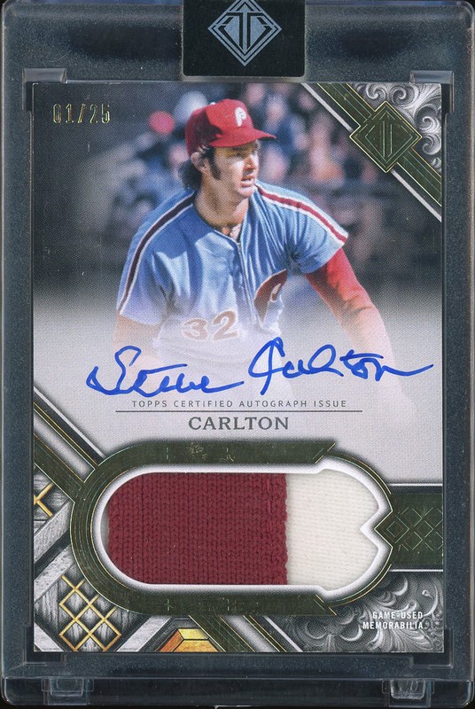 2025 Topps Baseball Transcendent Collection Autograph Patch Card Steve Carlton #PCA-SC Autograph Patch /25