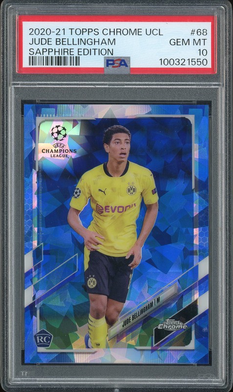 2020-21 Topps Chrome UCL Sapphire Edition Jude Bellingham #68 PSA 10