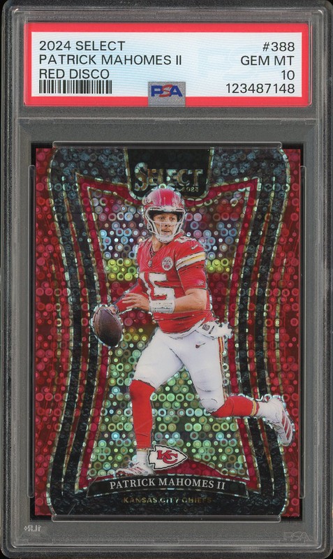 2024 Select Suite Level Patrick Mahomes II #388 Red Disco /49 PSA 10