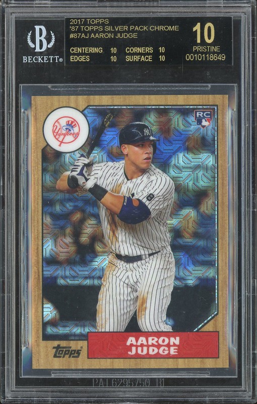 2017 Topps '87 Topps Silver Pack Chrome Aaron Judge #87AJ BGS 10