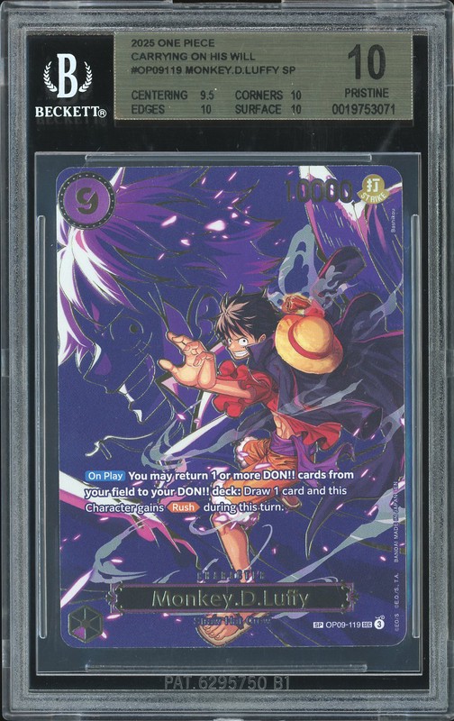 One Piece Monkey.D.Luffy #OP09-119 Carrying on His Will OP-13 BGS 10