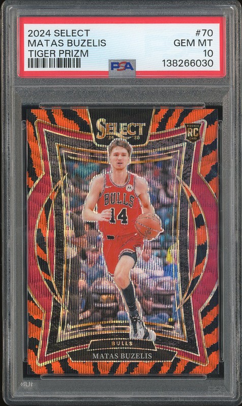 2024 Select Matas Buzelis #70 Tiger Prizm PSA 10
