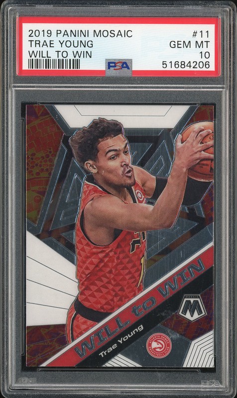 2019-20 Panini Mosaic Will to Win Trae Young #11 PSA 10