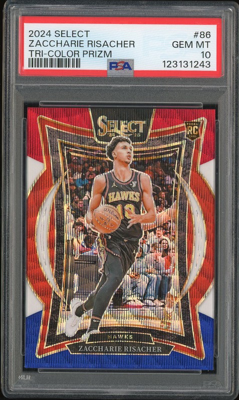 2024 Select Zaccharie Risacher #86 Tri-Color Prizm PSA 10