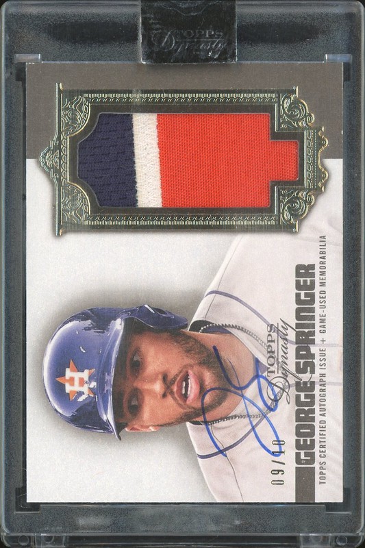 2019 Topps Dynasty Dynastic Decoration George Springer #DAP-GSP4 Patch Autograph /10