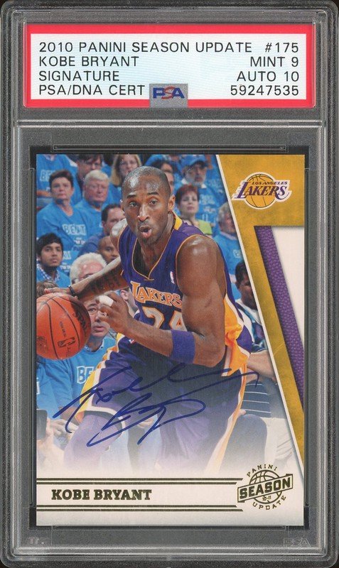 2010-11 Panini Season Update Kobe Bryant #175 Autograph /49 PSA 9 AUTO 10