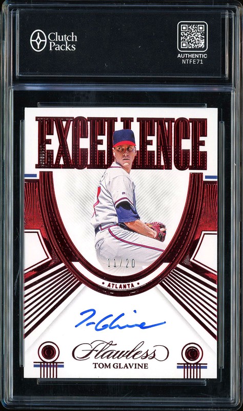 2023 Panini Flawless Excellence Tom Glavine #ES-TG Ruby Autograph /20
