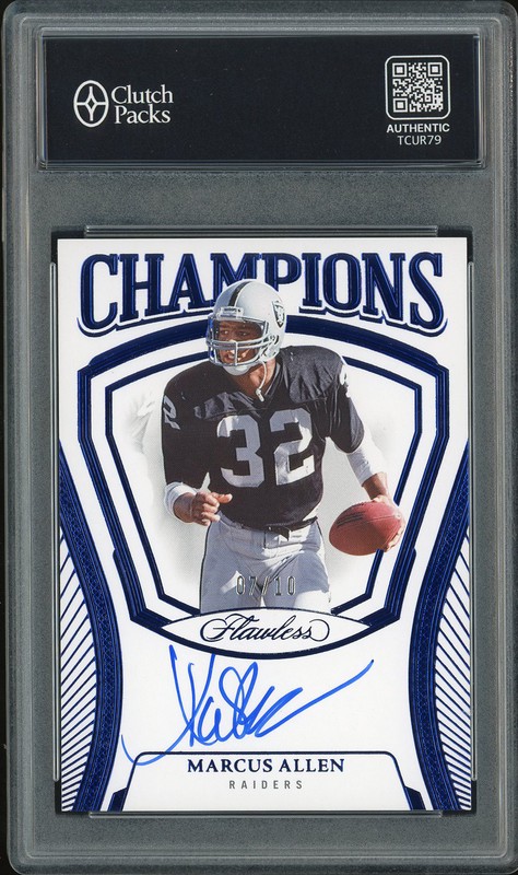2025 Panini Flawless Champions Marcus Allen #CH-MAN Blue Autograph /10