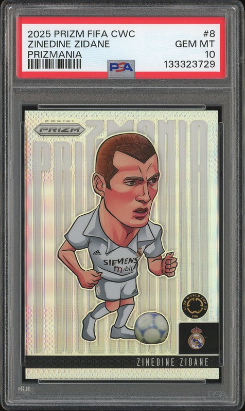 2025 Panini Prizm FIFA Club World Cup Prizmania Zinedine Zidane #8 PSA 10