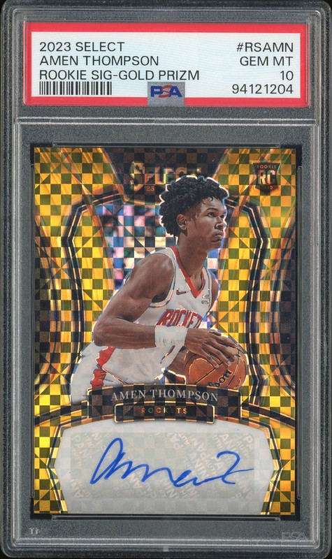 2023 Select Rookie Signatures Amen Thompson #RS-AMN Gold Prizm Auto /10 PSA 10