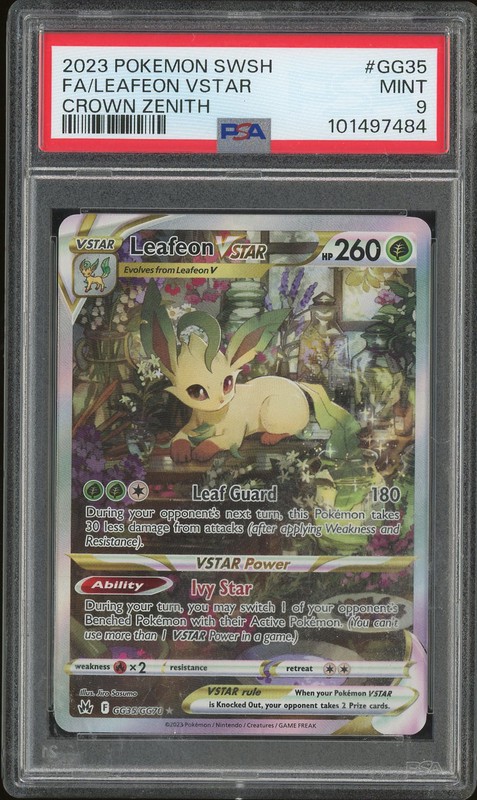 2023 Pokemon SWSH Crown Zenith FA Leafeon VSTAR #GG35 PSA 9