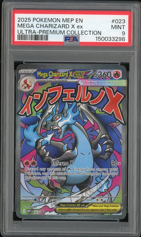 2025 Pokemon Mega Evolution Premium Collection Mega Charizard X ex #023 PSA 9