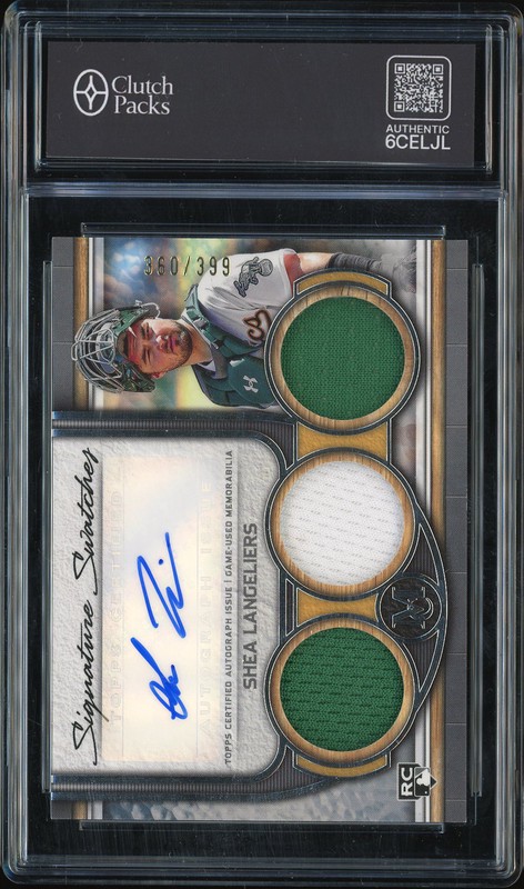 2023 Topps Museum Collection Signature Swatches Triple Relic Autographs Shea Langeliers #SWTRA-SL /399