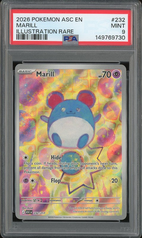 2026 Pokemon Scarlet & Violet Illustration Rare Marill #232 PSA 9