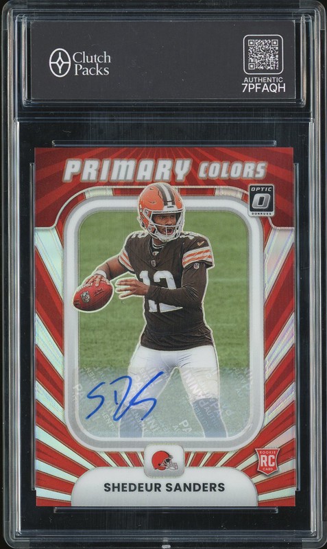 2025 Donruss Optic Primary Colors Shedeur Sanders #19 Red Prizm Autograph /199