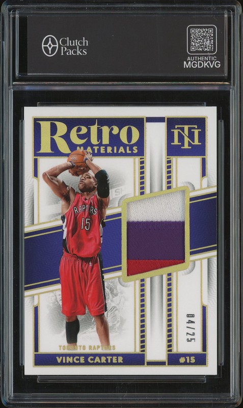 2023-24 Panini National Treasures Retro Materials Vince Carter #RM-CAR /25