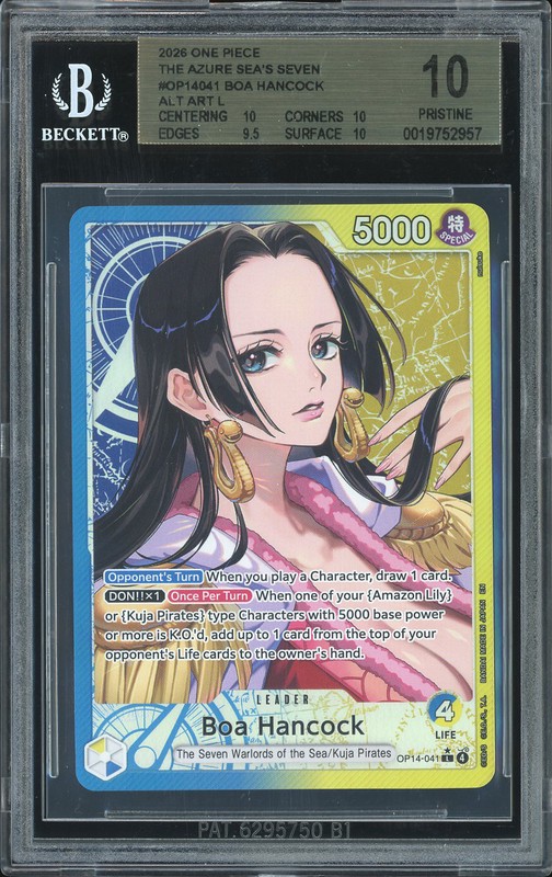 One Piece Boa Hancock #OP14-041 The Azure Sea's Seven Special Alt Art BGS 10