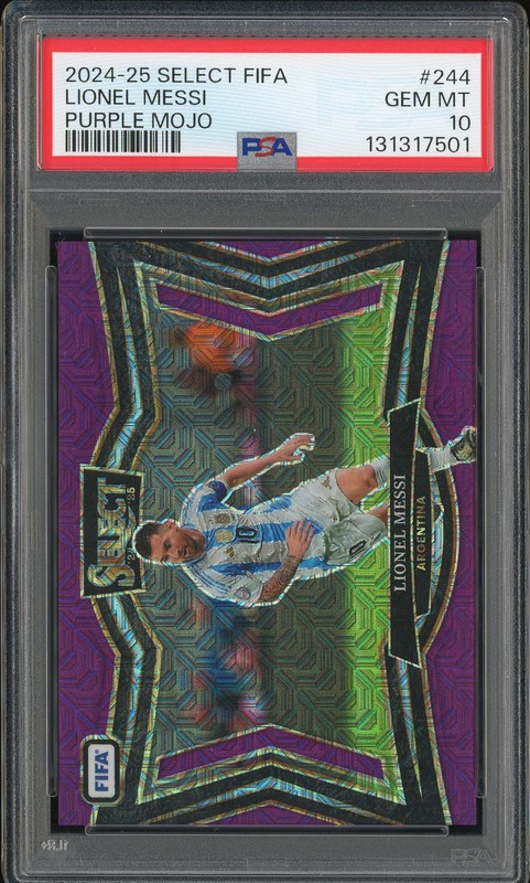 2024-25 Select FIFA Lionel Messi #244 Purple Mojo PSA 10