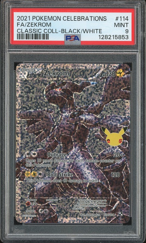 2021 Pokemon Celebrations Classic Collection Zekrom #114 PSA 9