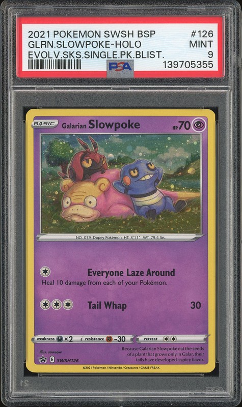 2021 Pokemon SWSH Black Star Promos Galarian Slowpoke #126 Holo PSA 9