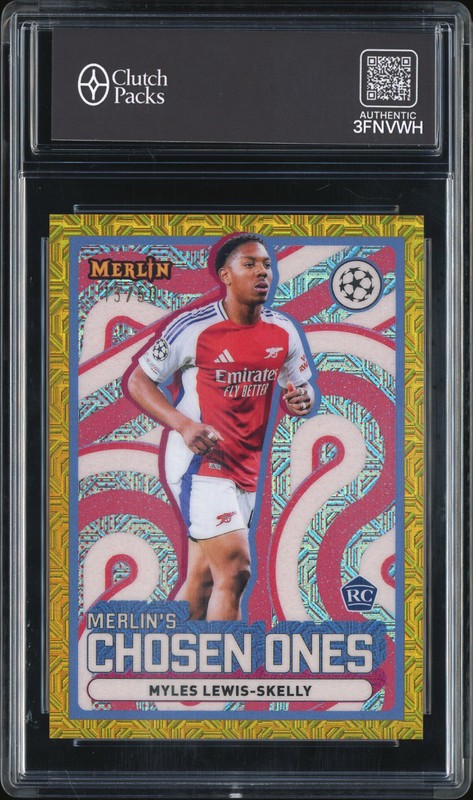 2025 Topps Merlin Myles Lewis-Skelly #MC-1 Chosen Ones Gold Mojo /50