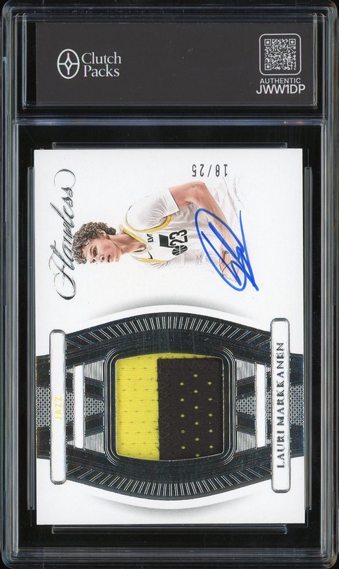 2023-24 Panini Flawless Patch Autographs Lauri Markkanen #FPA-MRK /25