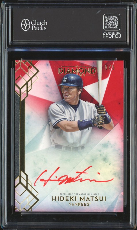 2020 Topps Diamond Icons Red Ink Autographs Hideki Matsui #RI-HM Red Ink Autograph /5