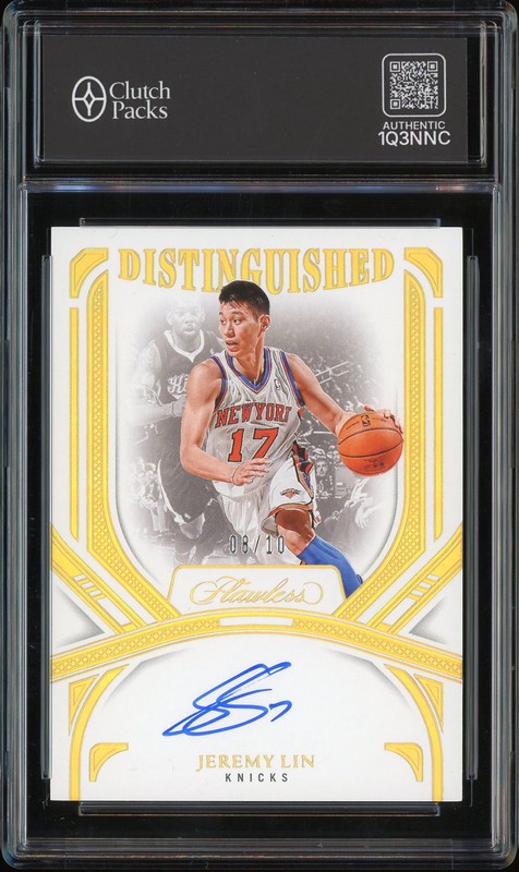 2024-25 Panini Flawless Distinguished Jeremy Lin #DAU-LIN Gold Autograph /10