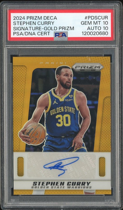 2024 Prizm Deca Signature Stephen Curry #PDS-CUR Gold Prizm Autograph /10 PSA 10