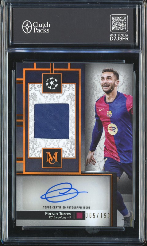 2024-25 Topps Museum Collection UEFA Club Competitions Autograph Relic Ferran Torres #MAR-FT /150
