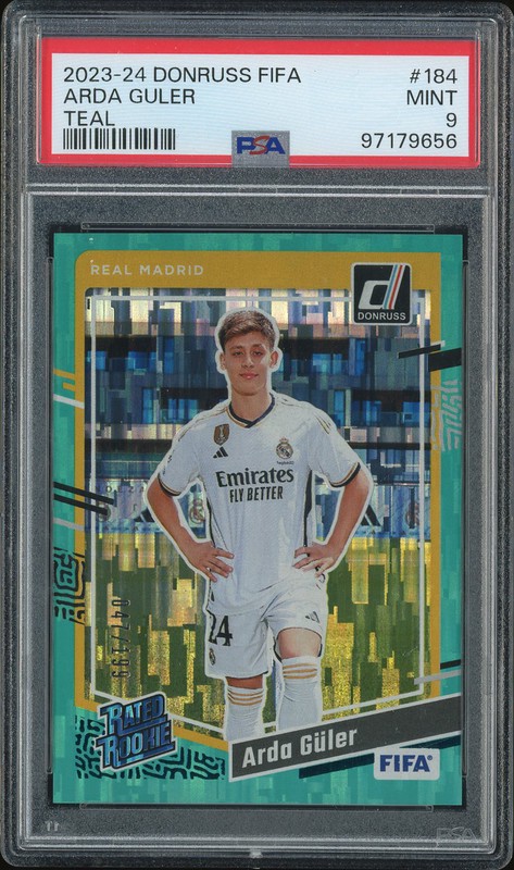 2023-24 Donruss FIFA Arda Guler #184 Teal PSA 9
